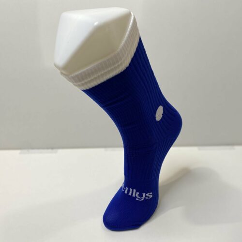 Mid Length Socks – Blue/White