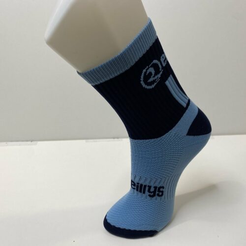 Mid Length Socks – Navy/Sky Blue