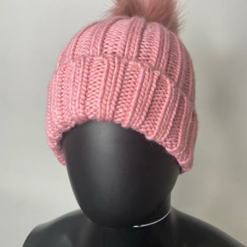 Ladies Braided Beanie – Pink