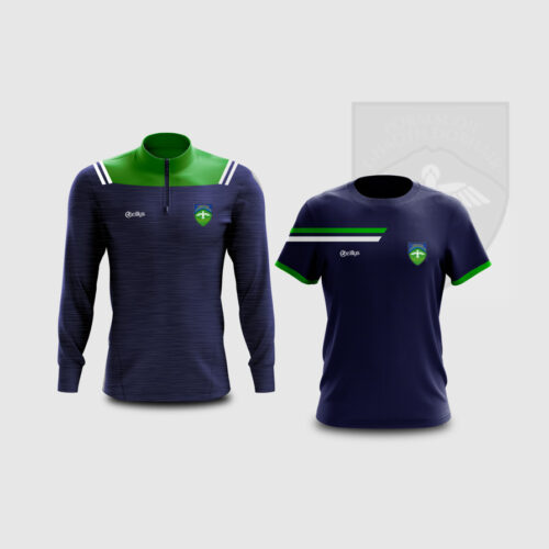 Pobalscoil Ghaoth Dobhair Pack 1- Navy/Green Half Zip – T shirt