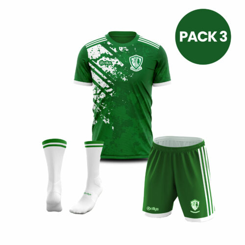 Burrishoole – Pack 3: Kids Green Jersey, Socks & Shorts